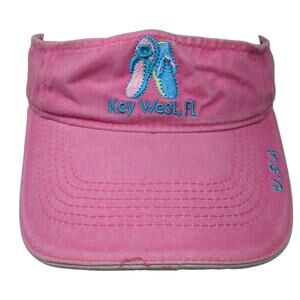Key West Flip Flop U.S.A Slideback Sun Visor Cap Pink One Size ETO Apparel